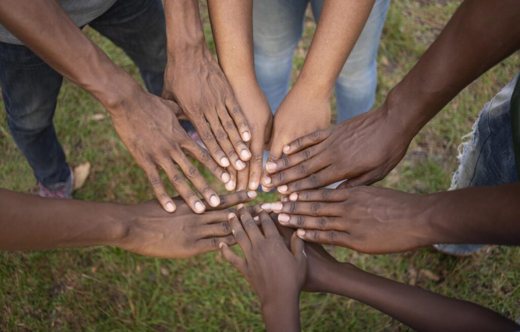 close up community concept with hands